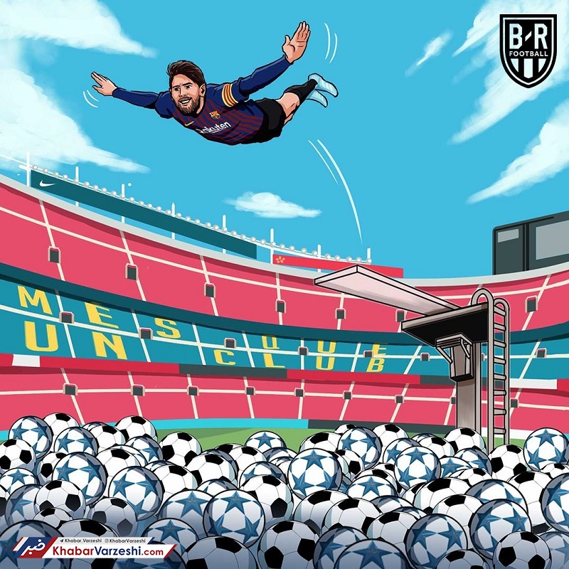 کارتون| پنجاهمین هتریک مسی