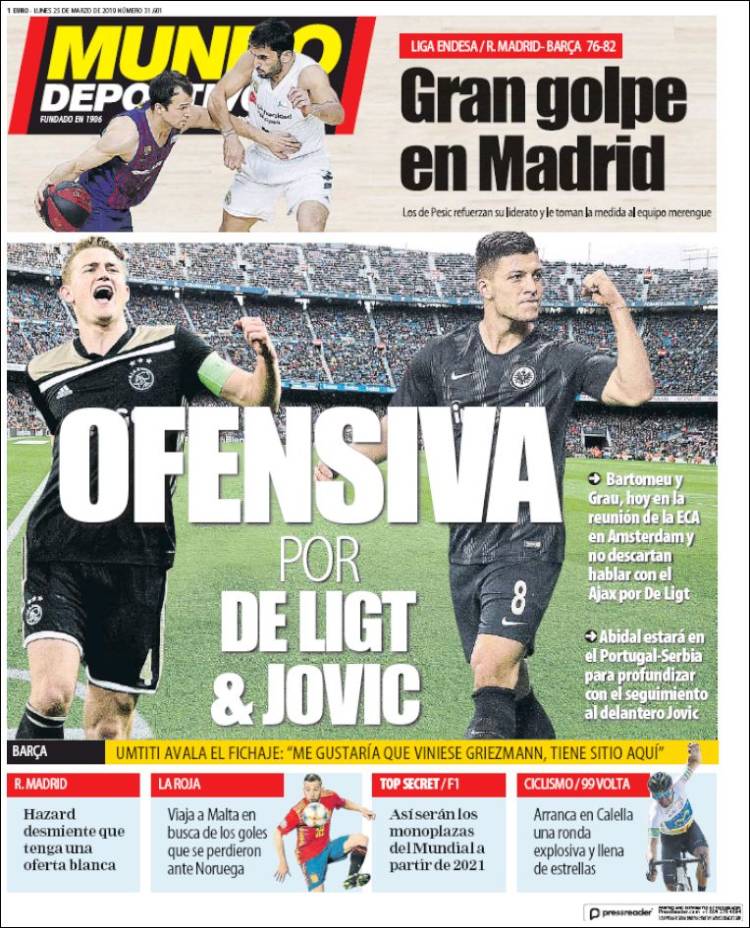 روزنامه موندو| یورش به دی‌لیخت و یوویچ