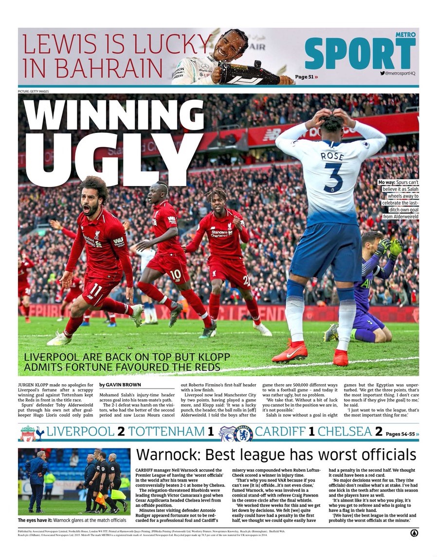 روزنامه مترو| پیروزی زشت