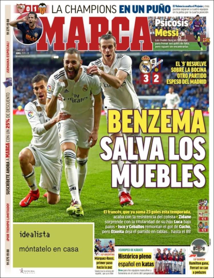 روزنامه مارکا| بنزما جایگاه را حفظ کرد