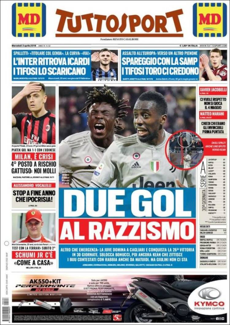 روزنامه توتو| دو گل علیه نژادپرستی