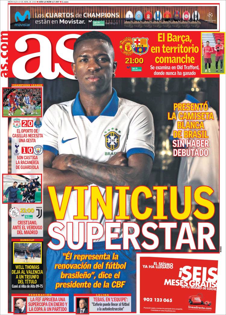 روزنامه آس| وینیسیوس سوپراستار