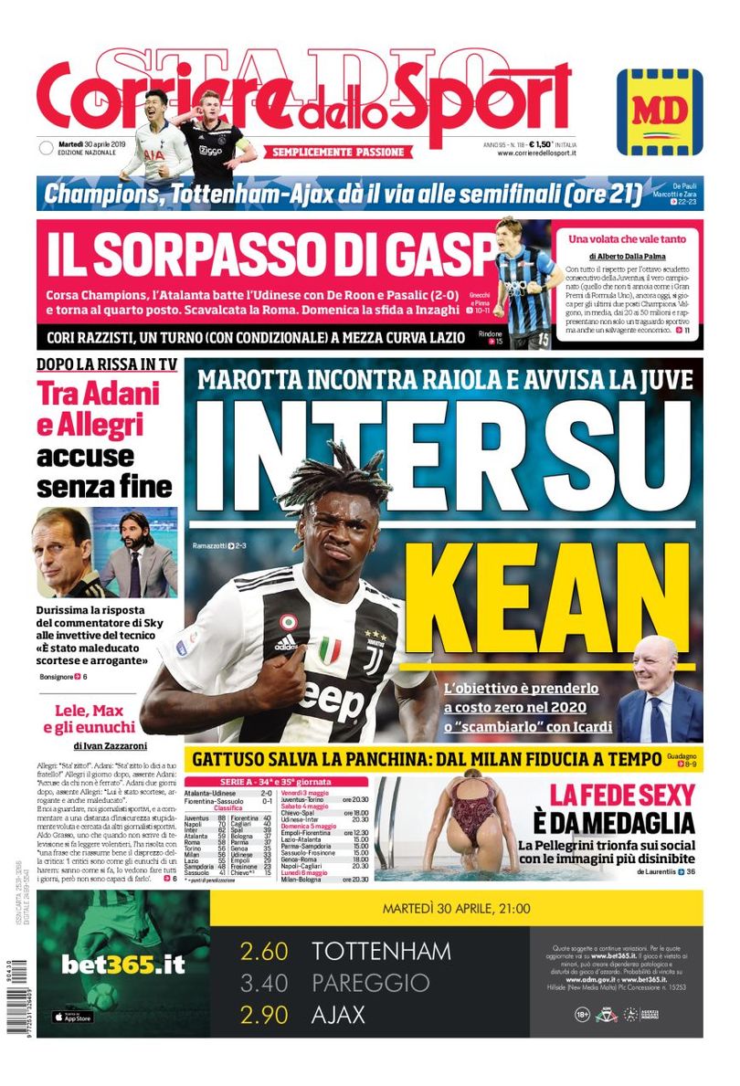 روزنامه کوریره| اینتر برای کین می‌آید