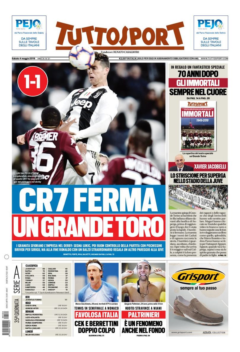 روزنامه توتو| CR7 تورینوی بزرگ را متوقف کرد