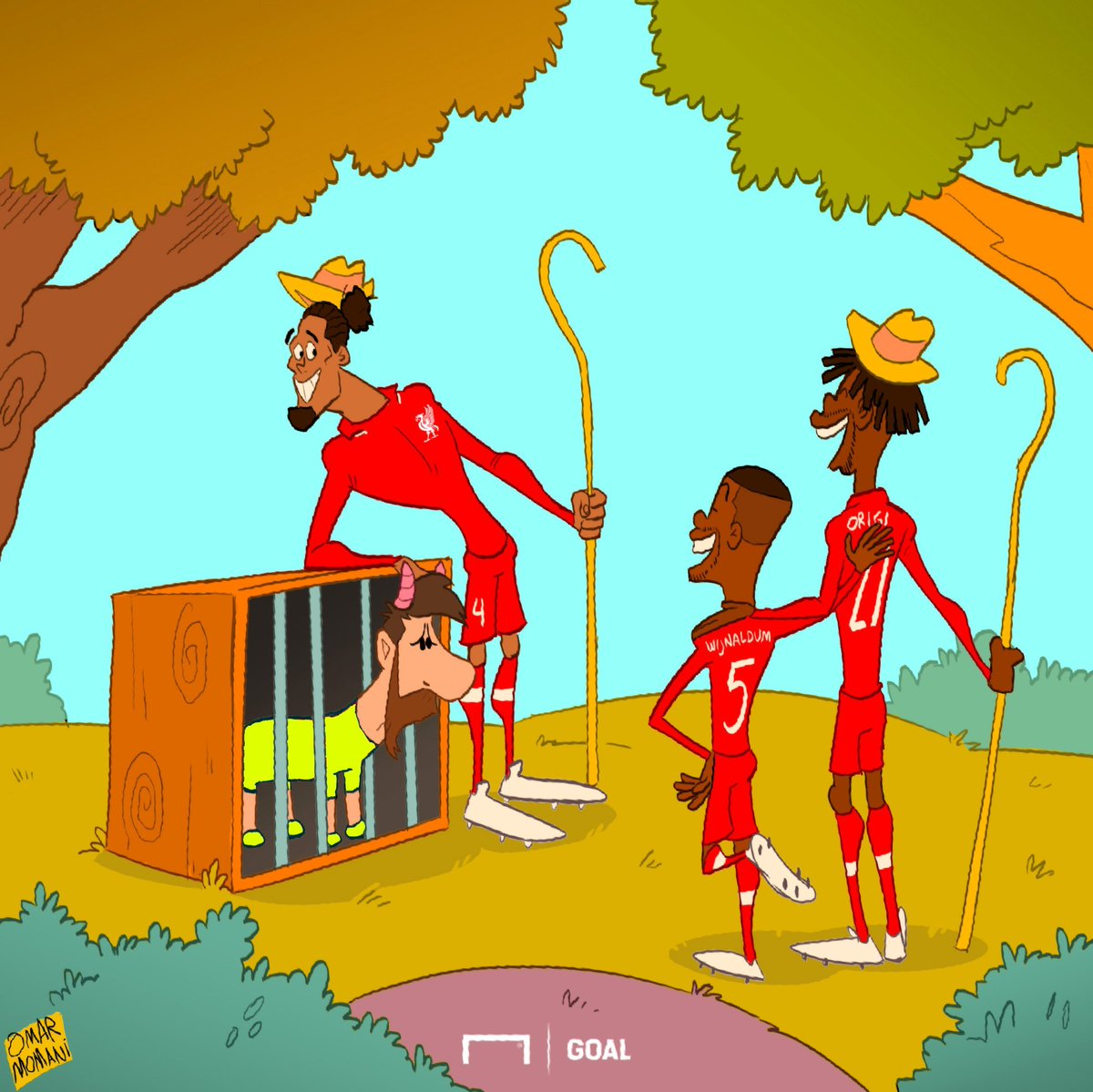 کارتون| مسی در دامِ سرخ‌ها