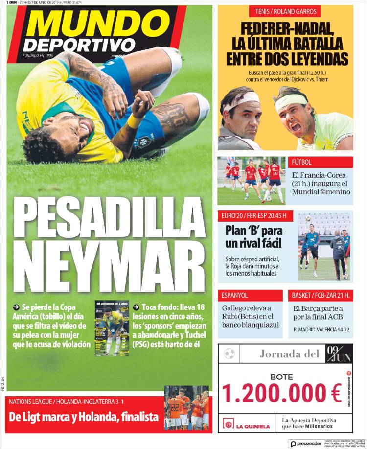 روزنامه موندو| کابوس نیمار