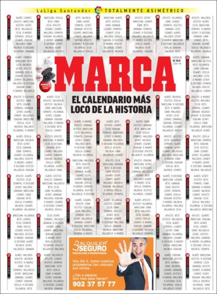 روزنامه مارکا| دیوانه‌وارترین برنامه در تاریخ لالیگا