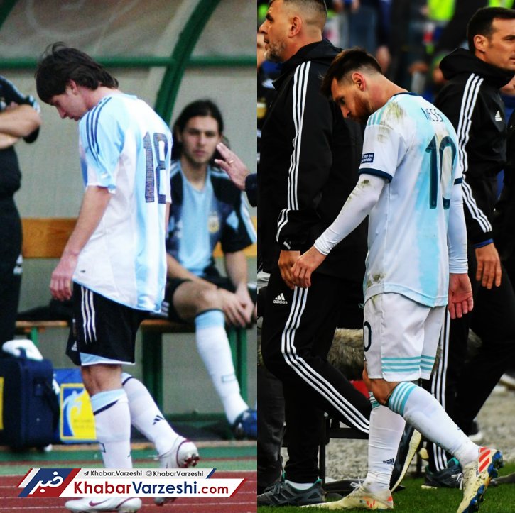 عکس| دومین اخراج دوران بازی مسی