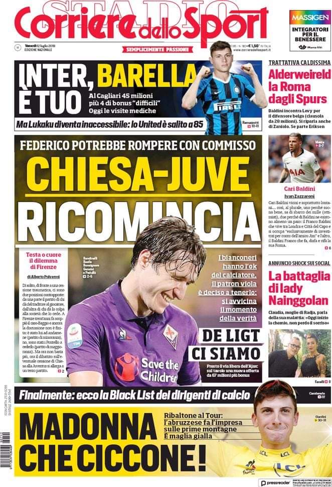 روزنامه کوریره| اینتر، بارلا برای تو است