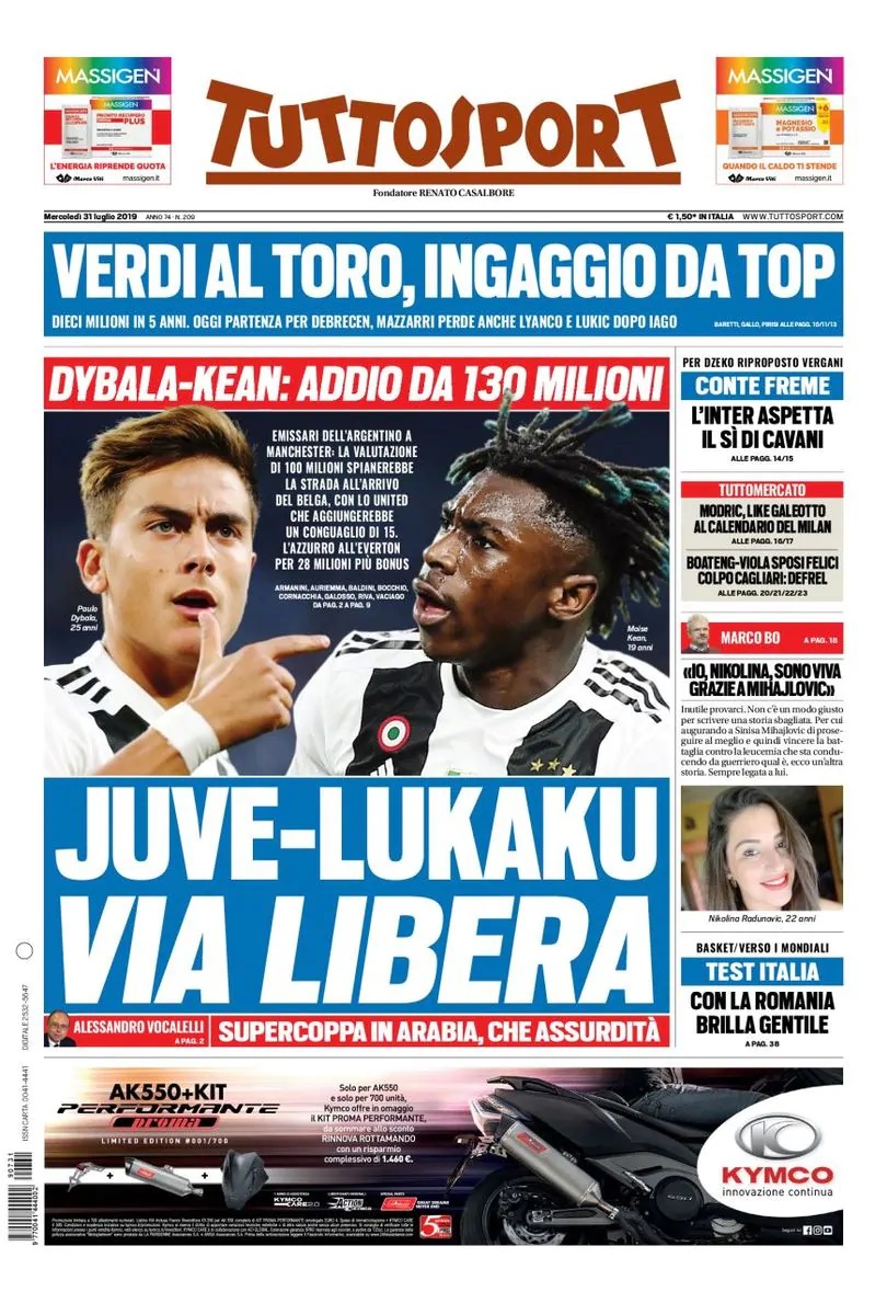 روزنامه توتو| وداعی با ارزش 130 میلیون یورو