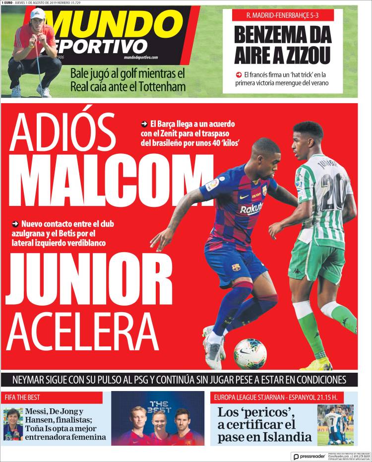 روزنامه موندو| خداحافظی با مالکوم، سرعت بخشیدن به جونیور