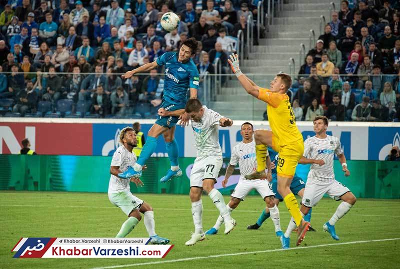 گزارش تصویری| فرار از شکست زنیت در دقایق پایانی با پاس‌گل آزمون