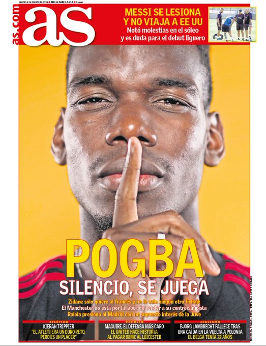 روزنامه آس| پوگبا، سکوت، بازی خواهد کرد