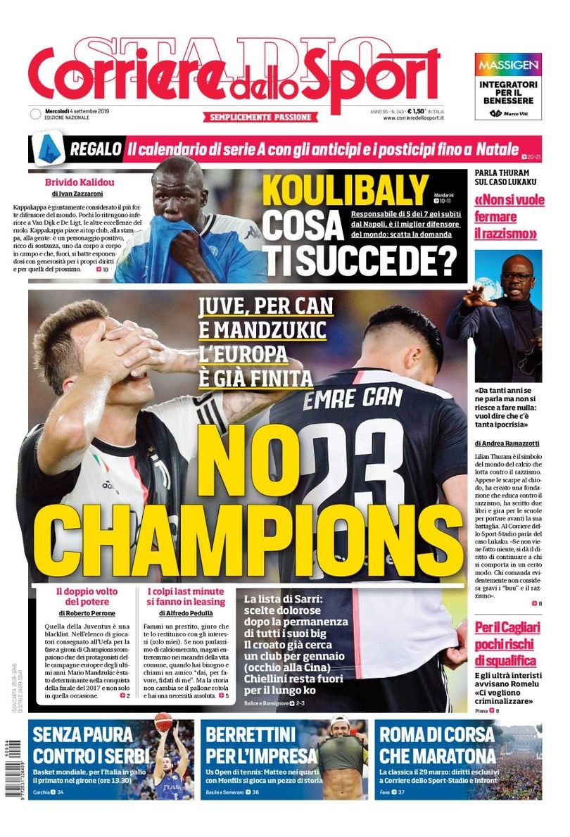 روزنامه کوریره| لیگ قهرمانان نه