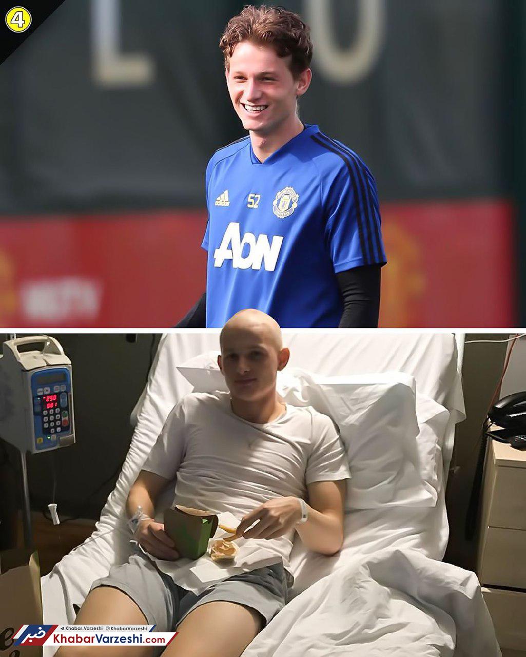 عکس| بازیکن منچستریونایتد سرطان را به چالش کشید