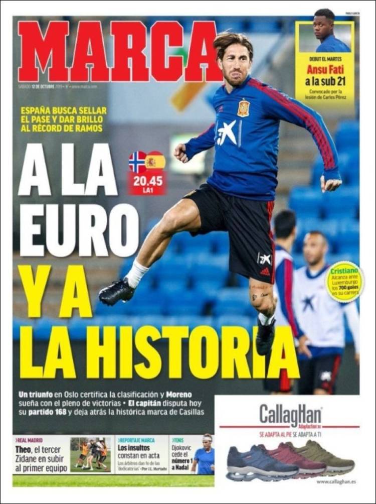 روزنامه مارکا| به سمت یورو و به سمت تاریخ