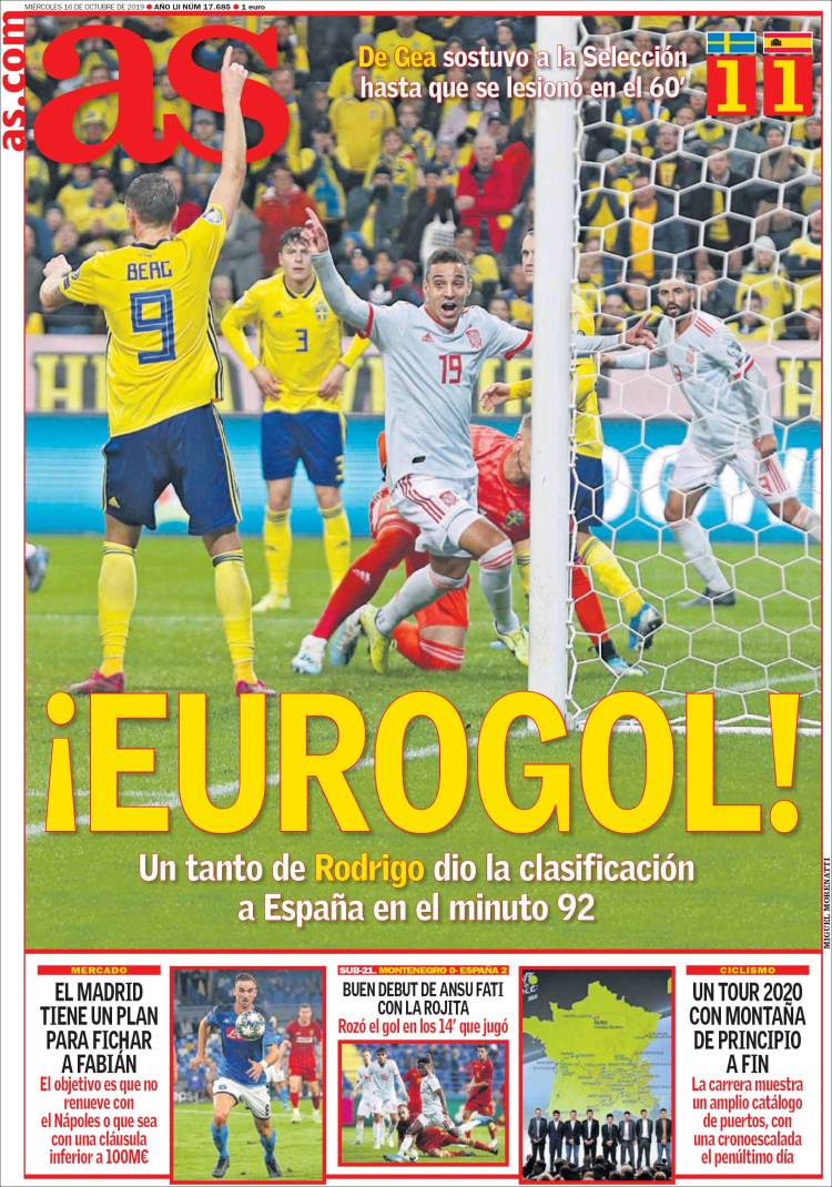 روزنامه آس| یورو گل