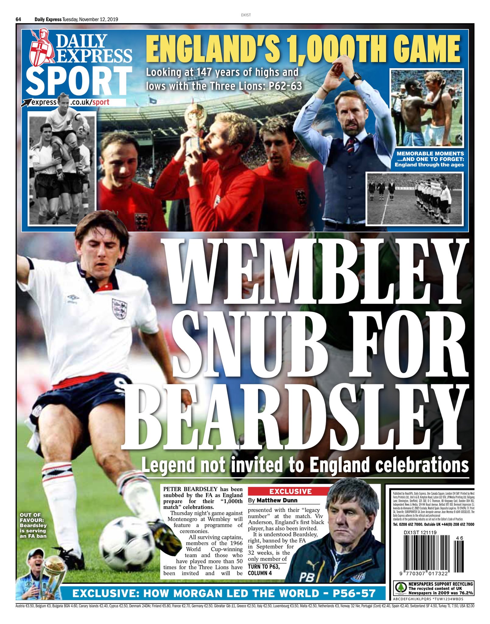 روزنامه اکسپرس| سرزنشِ ومبلی برای بردزلی