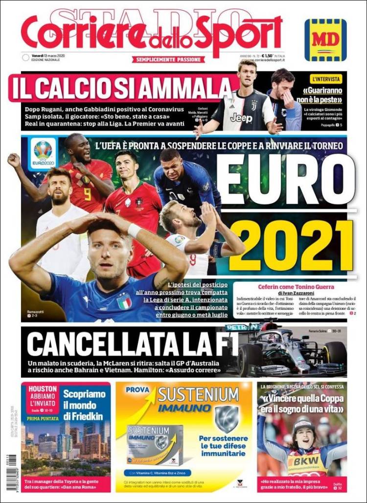 روزنامه کوریره| یورو 2021