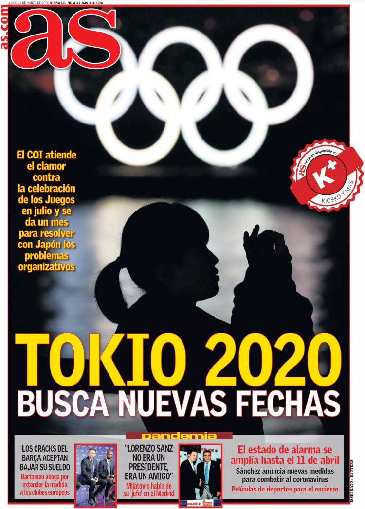 روزنامه آس| توکیو 2020 به تاریخ جدید فکر می‌کند