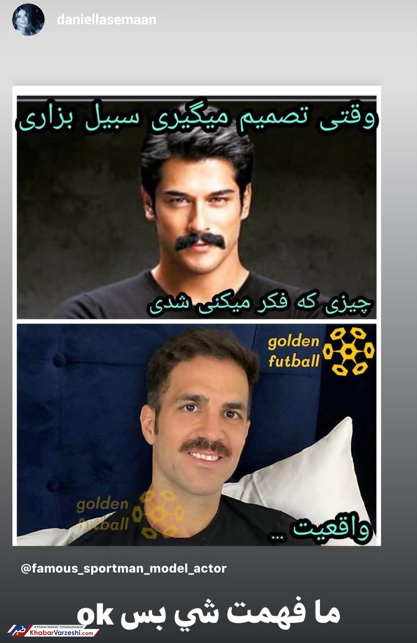 عکس| بازنشر شوخی یک صفحه ایرانی با فابرگاس در صفحه همسرش!