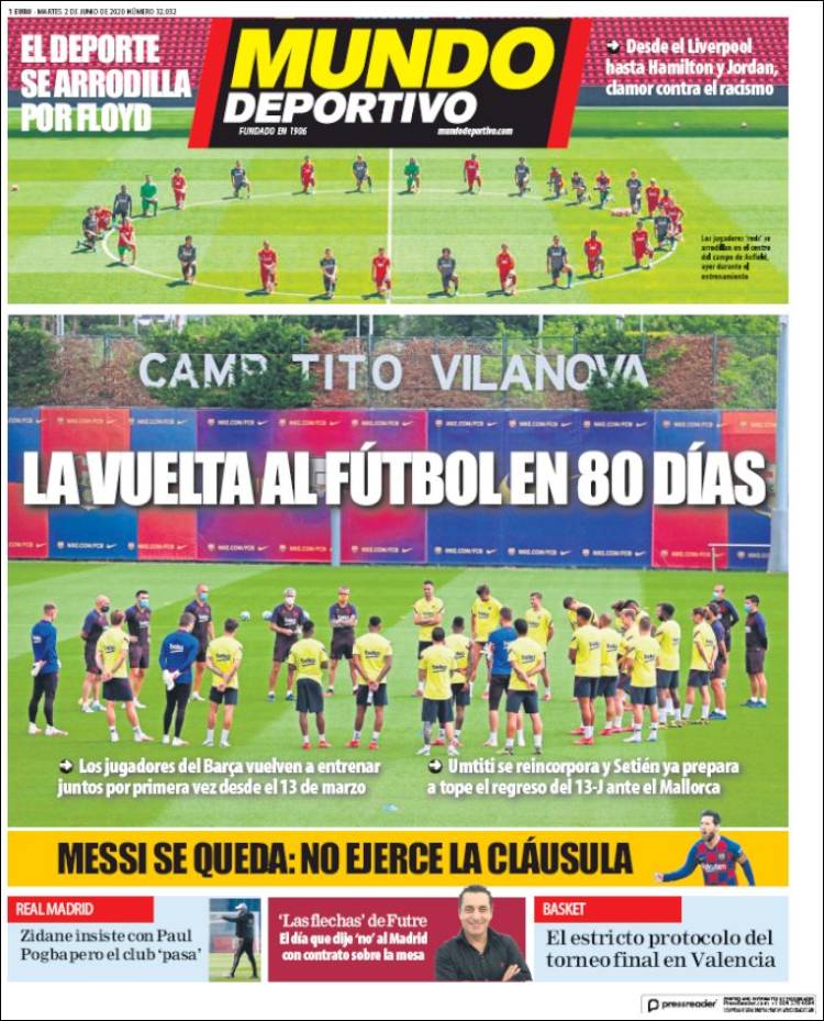 روزنامه موندو| بازگشت به فوتبال بعد از 80 روز