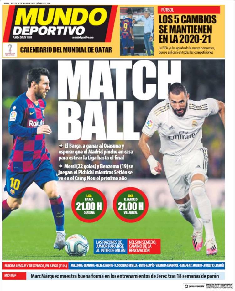 روزنامه موندو| توپ بازی