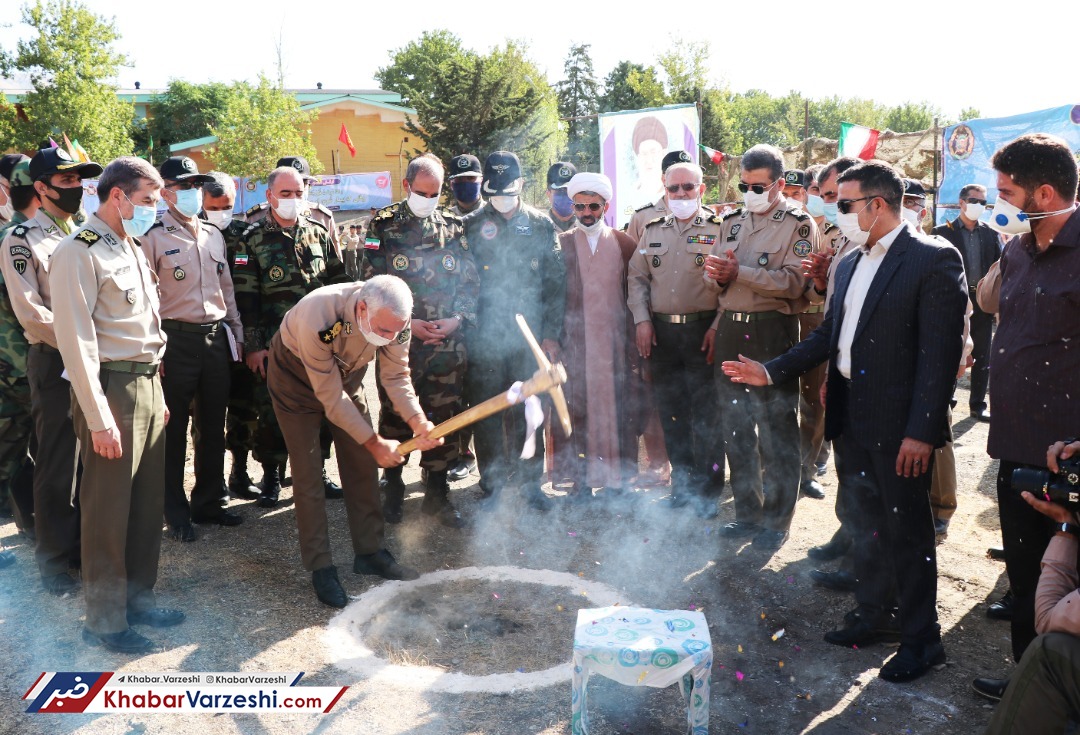 آیین کلنگ‌زنی احداث دومین میدان موانع استاندارد رشته پنجگانه نظامی