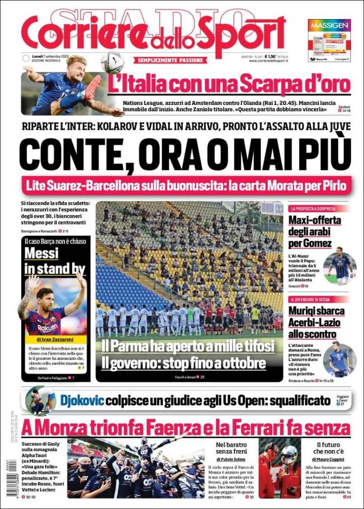 روزنامه کوریره| ایتالیا با یک پای طلایی