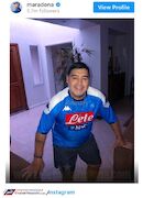 عکس| خوشحالی مارادونا از قهرمانی ناپولی
